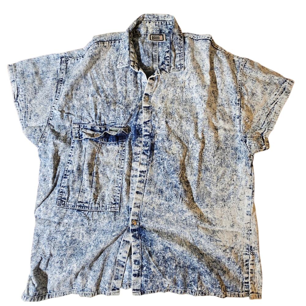 Bang Bang Men Buttoned short sleeve Shirt Size Large